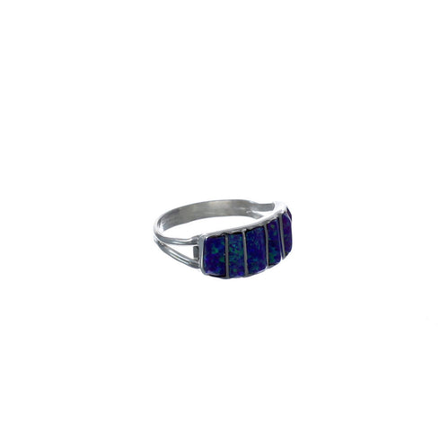 Purple Opal Authentic Sterling Silver Zuni Ring Size 8-3/4 AX127198